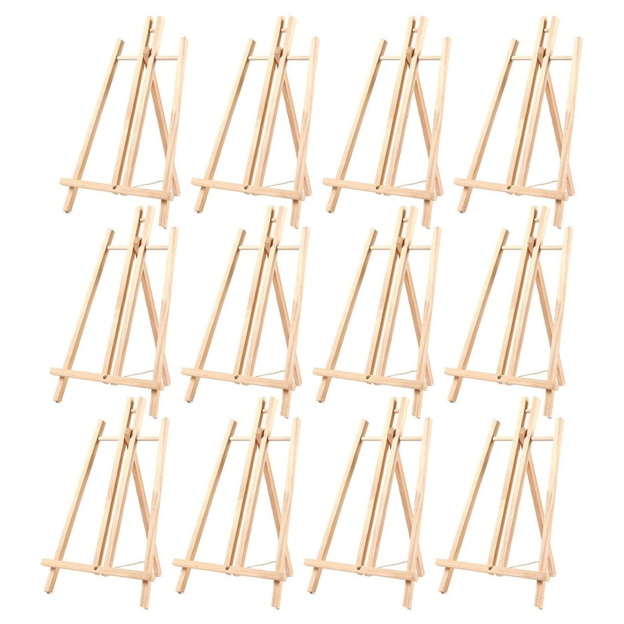 12 Pack Wood Table Top Easels for Painting, Small Artist Easel for